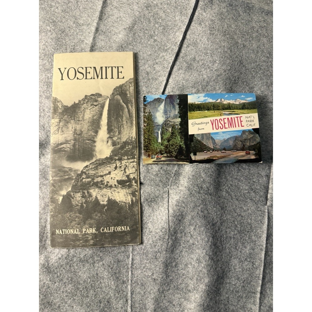 Vintage 1950s-1960s Yosemite National Park memorabilia + postcard